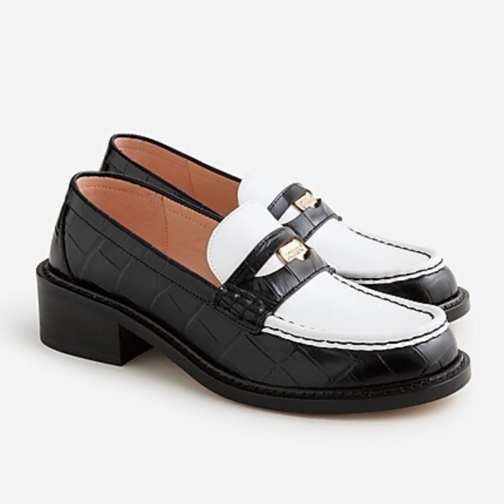 J. Crew Coin loafers in croc-embossed leather NIB Size 9